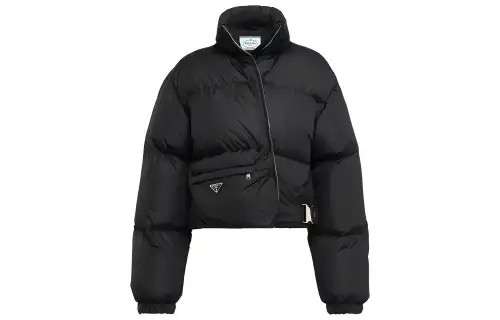 PRADA Cropped Coat Women's Black
