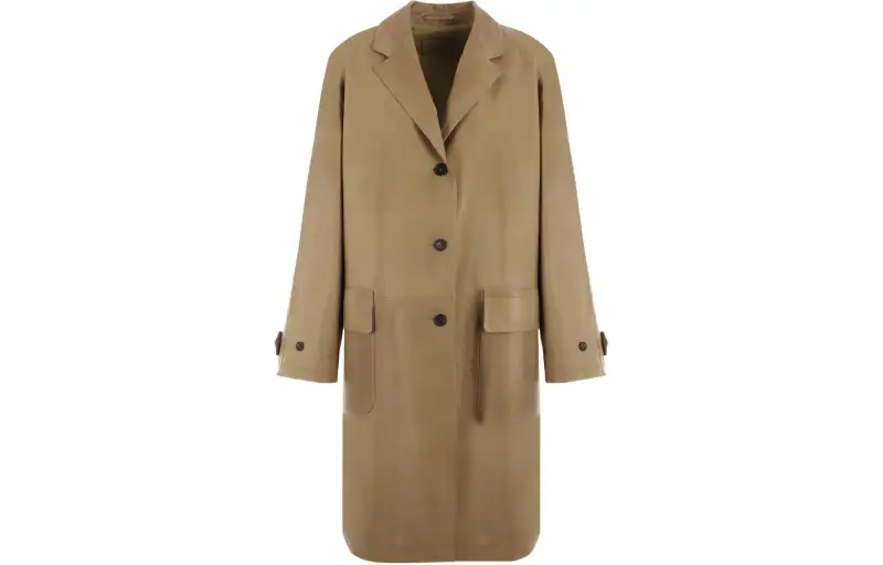 PRADA SS24 Leather Jacket Women's Khaki