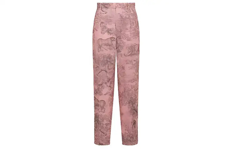 DIOR Casual Pants Women's Pink Moderate Straight Fit Pants