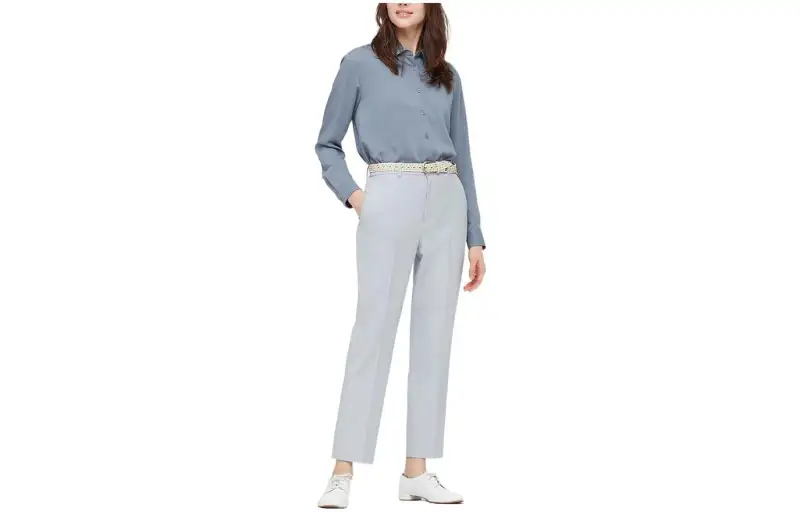 UNIQLO Casual Pants Women's Light Blue Moderate Straight Fit Pants