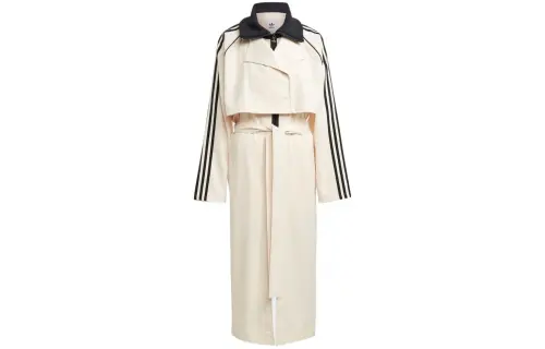 Adidas Originals Trench Coats Women's White Lapel Moderate Other