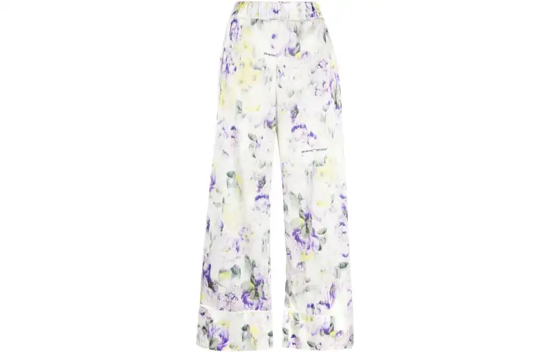 OFF-WHITE floral-print palazzo pants