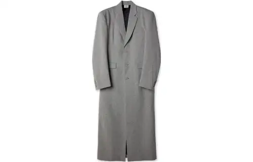 Vetements Boxy Single Breasted Molton Tailored Coat 'Grey Melange'