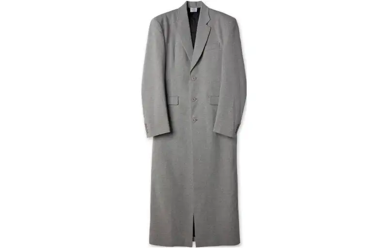 Vetements Boxy Single Breasted Molton Tailored Coat 'Grey Melange'