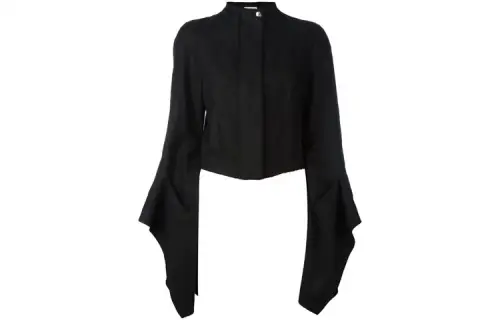 LOEWE Cropped Coats Women's Black Stand Collar Moderate