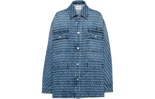 Miu Miu logo-print denim shirt jacket