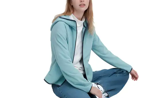 UNIQLO Velvet Jackets Women's Aqua Blue Hooded Moderate