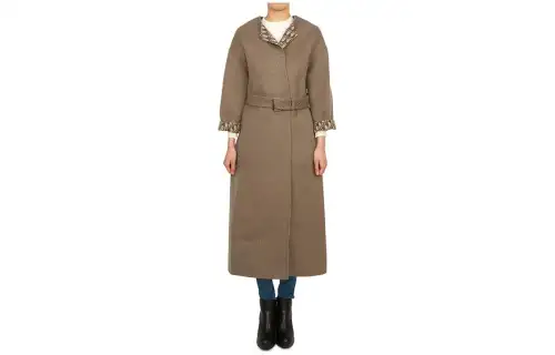 DIOR Coats Women's Brown Lapel Moderate