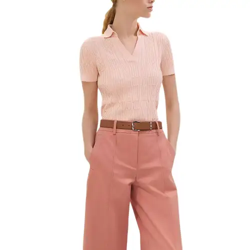 HERMES Knitwear Women's Pink V Neck Moderate Other