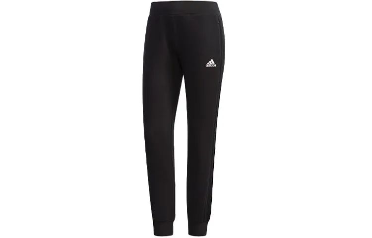 Adidas Knitted Sweatpants Women's Black Moderate Cuffed Pants