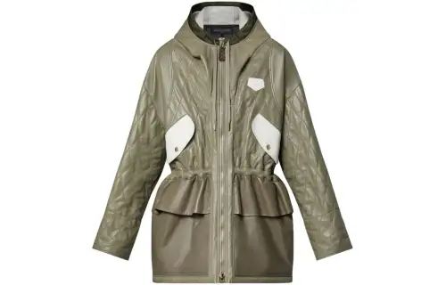 LOUIS VUITTON Color-Blocked Malletage Leather Parka