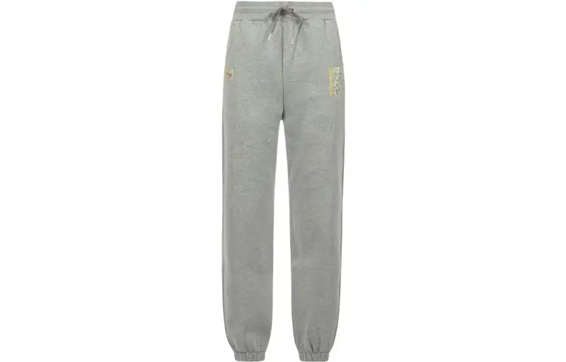 EVISU Knitted Sweatpants Women's Gray Moderate Cuffed Pants