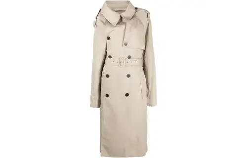Balenciaga Trench Coats Women's Khaki Lapel Moderate Other
