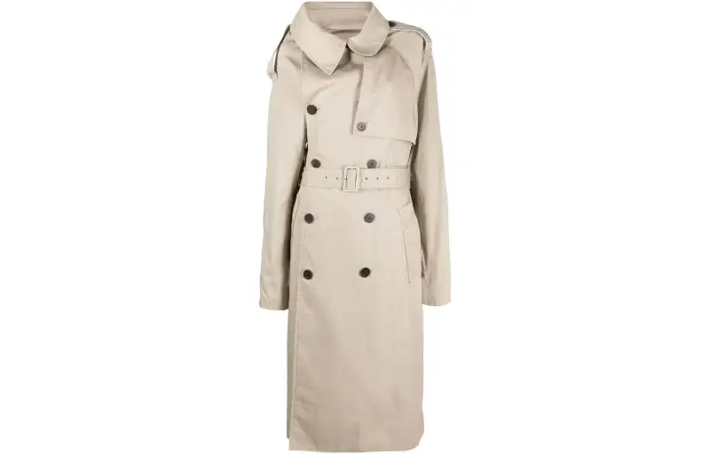 Balenciaga Trench Coats Women's Khaki Lapel Moderate Other
