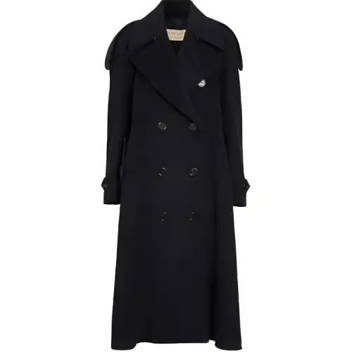 Burberry Coats Women's Black Lapel Moderate