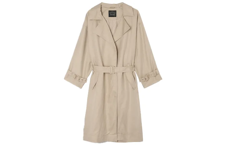Levi's Trench Coats Women's Khaki Suit Collar Moderate