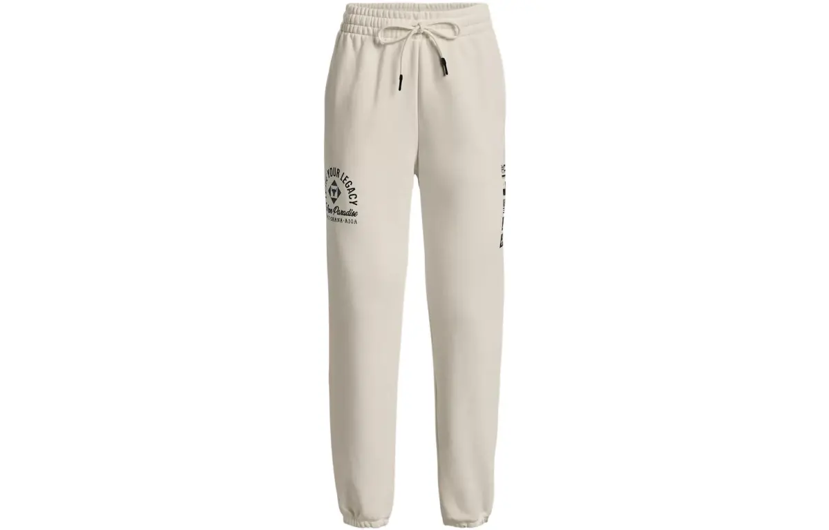 Under Armour Project Knitted Sweatpants Women's Ivory White Moderate Cuffed Pants