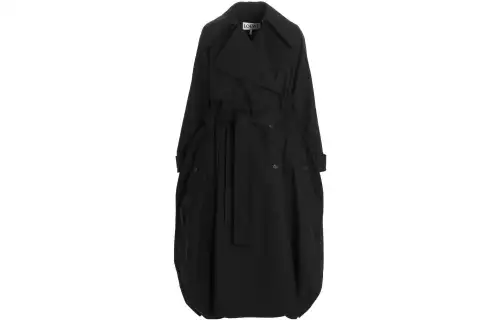 LOEWE Trench Coats Women's Black Lapel Moderate