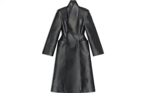 Balenciaga Leather Jackets Women's Black V Neck Moderate Other