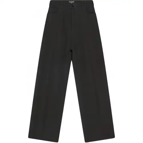 Balenciaga Wool Gabardine Baggy Tailored Pants Black