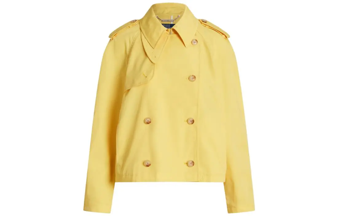 cropped double-breasted trench coat