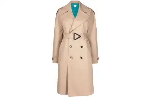 Bottega Veneta Trench Coats Women's Beige Lapel Moderate