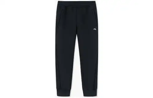 ANTA Variety Training Collection Knitted Sweatpants Women's Black Moderate Cuffed Pants