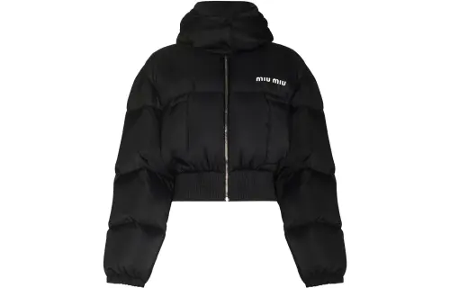 MIU MIU SS23 Cropped Coat Women's Black