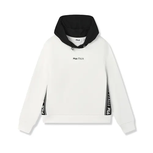 FILA Knitted Fabric Hooded Top Women's White