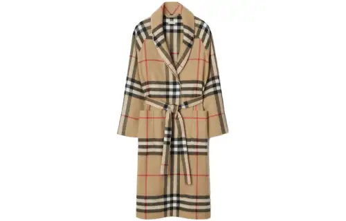 Burberry Vintage Check pattern Belted Cashmere Robe