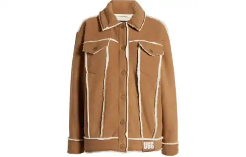UGG Coats Women's Brown Lapel Moderate