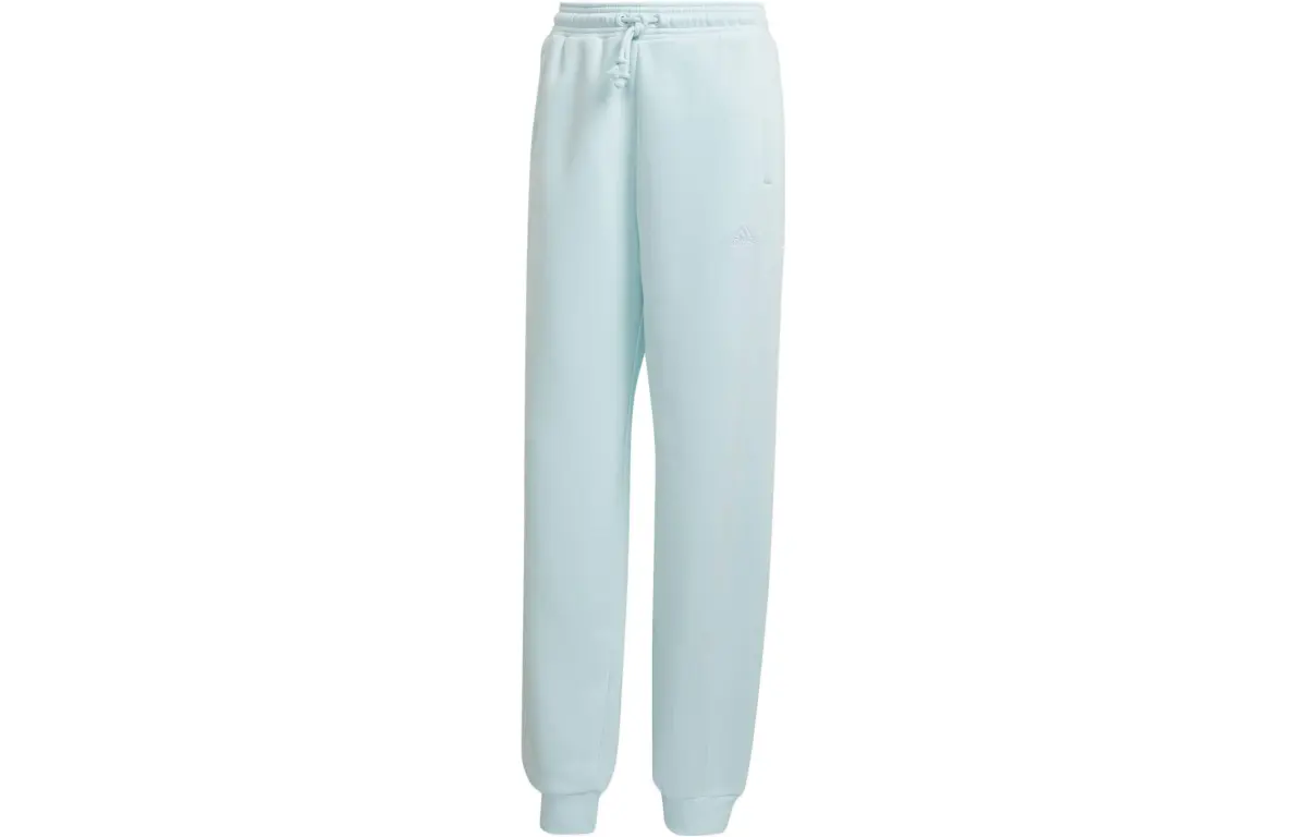 Adidas Knitted Sweatpants Women's Light Blue Moderate Cuffed Pants