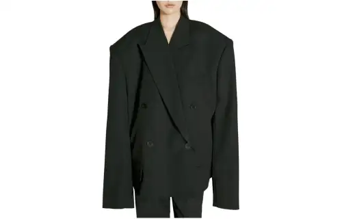 Balenciaga SS24 Business Suit Coat Loose Fit Women's Black
