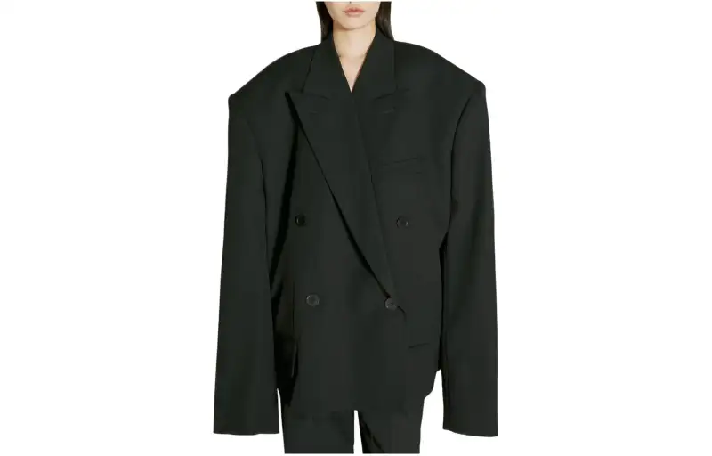 Balenciaga SS24 Business Suit Coat Loose Fit Women's Black