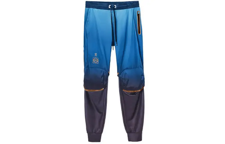 LOEWE Knitted Sweatpants Women's Gradient Blue Moderate Cuffed Pants