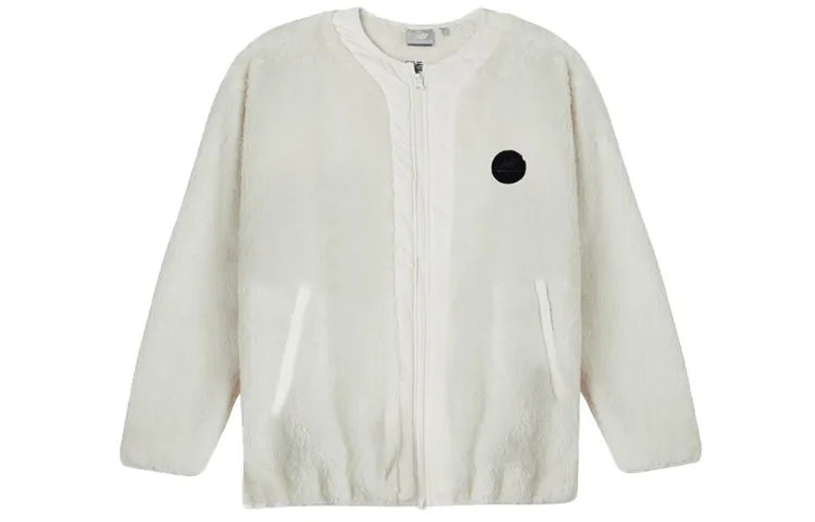 New Balance Patchwork Fleece Lined Windproof Thermal Jacket Women's White
