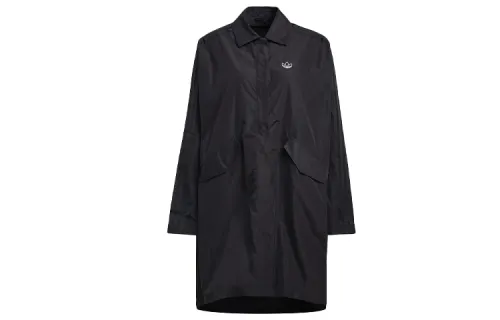Adidas Originals Trench Coats Women's Black Lapel Moderate