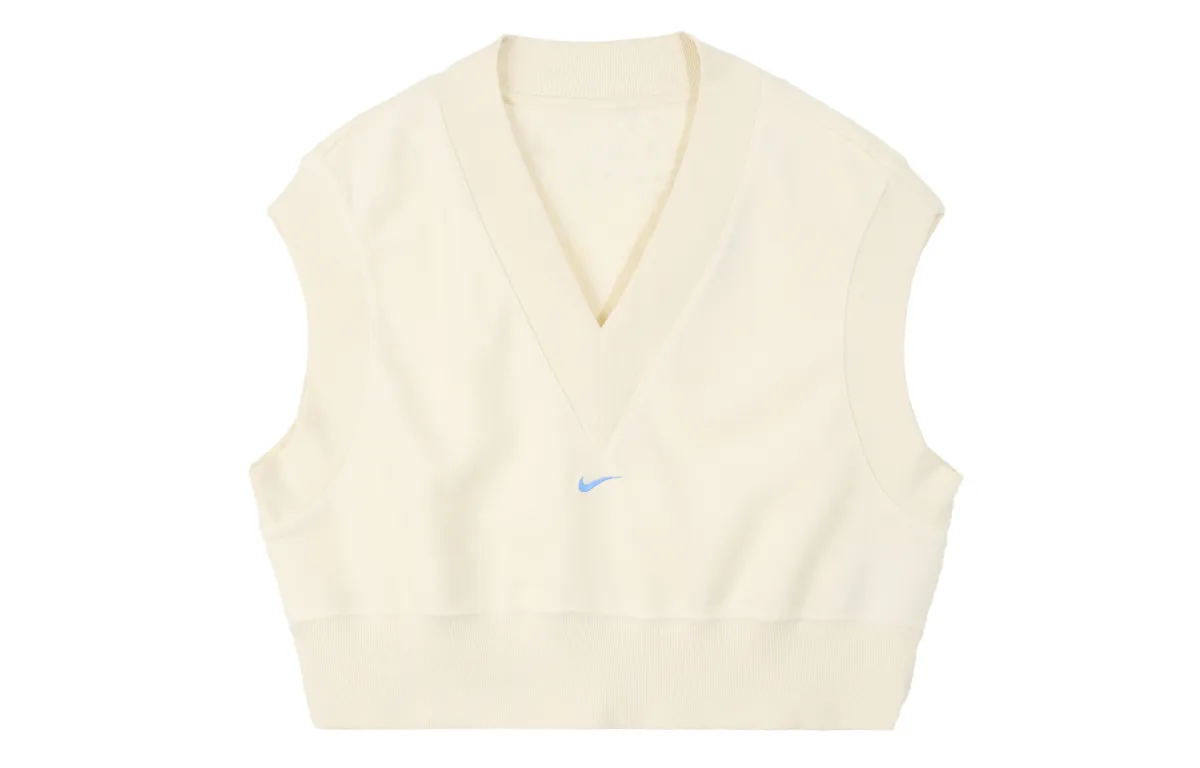 Nike Vests Women's Coconut Milk V-neck Moderate Straight Fit