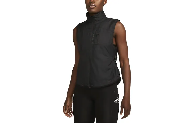Nike Vests Women's Black Stand Collar Moderate Nipped-in Waist