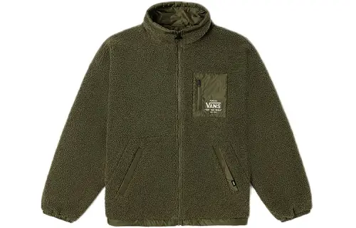 Vans Velvet Jackets Women's Army Green Stand Collar Moderate