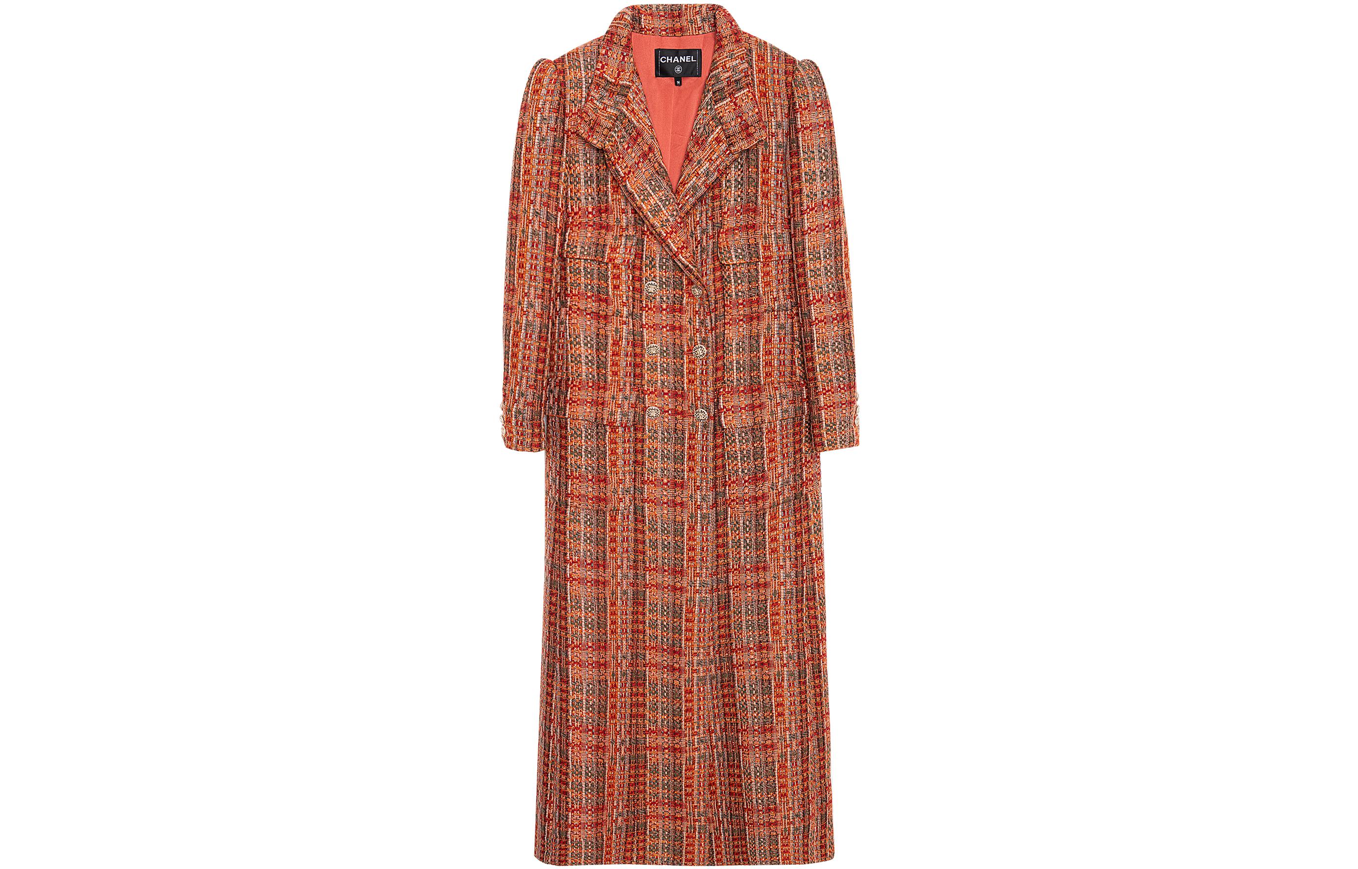 Женское куртка Chanel Double-Breasted Coat (оранжевое)
