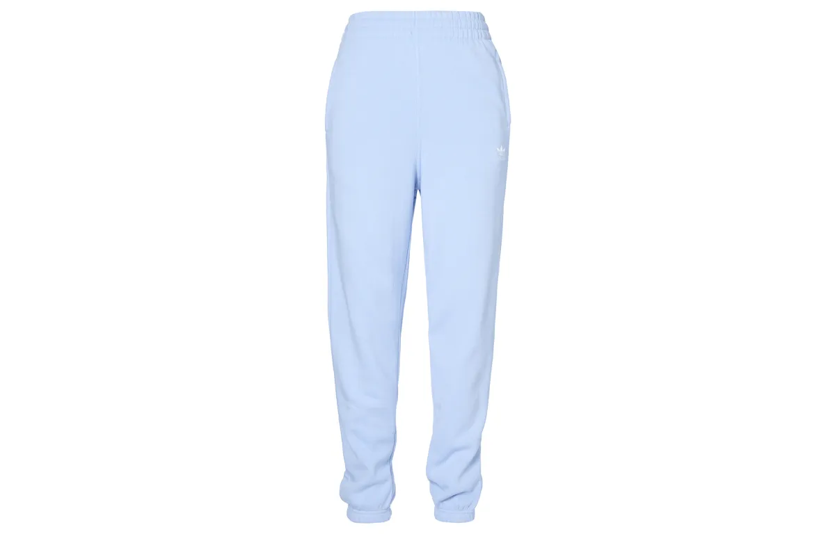 Adidas Originals Knitted Sweatpants Women's Light Pink Blue Moderate Cuffed Pants