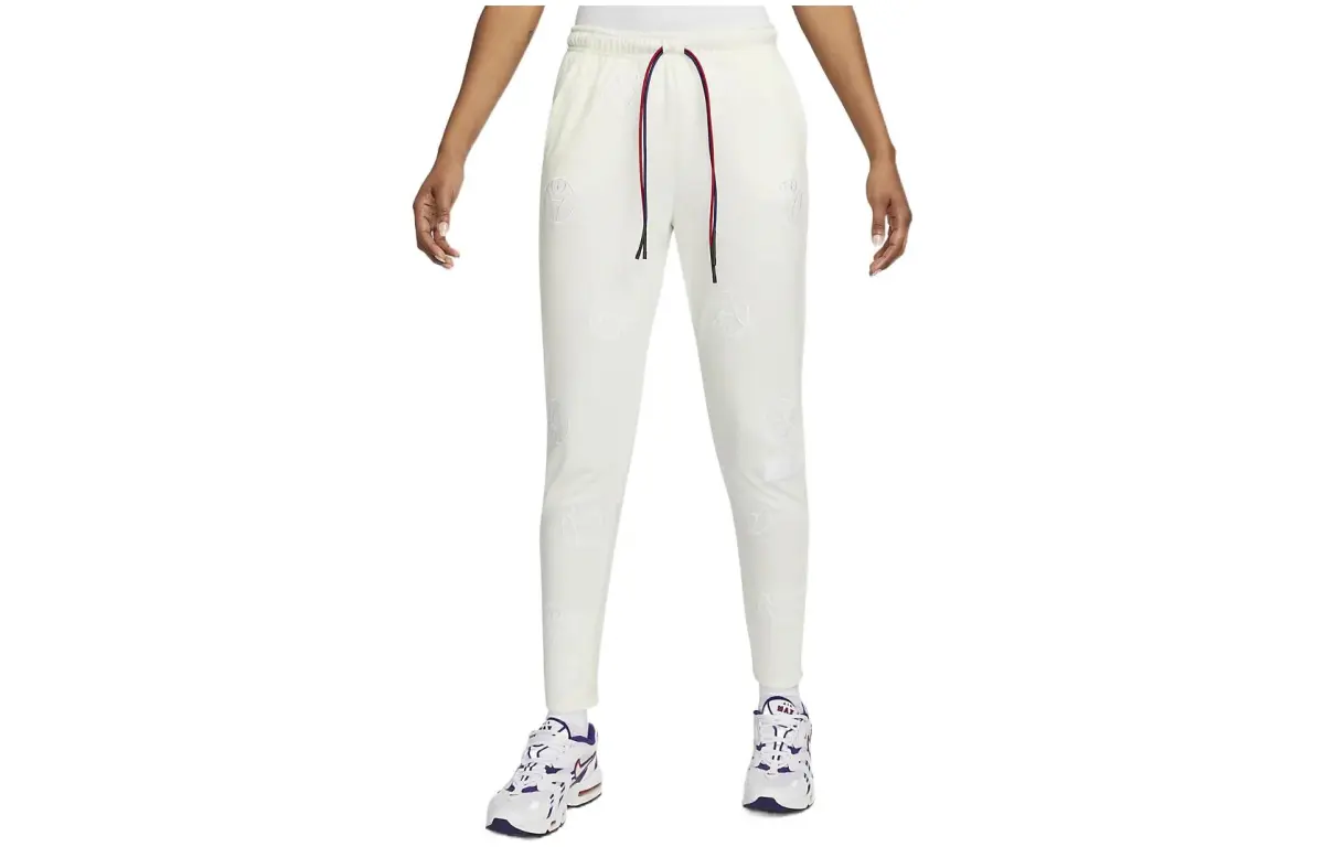Nike Knitted Sweatpants Women's Ecru Moderate Slim Fit Pants