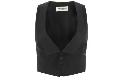 SAINT LAURENT SS22 Vest Coat Women's Black
