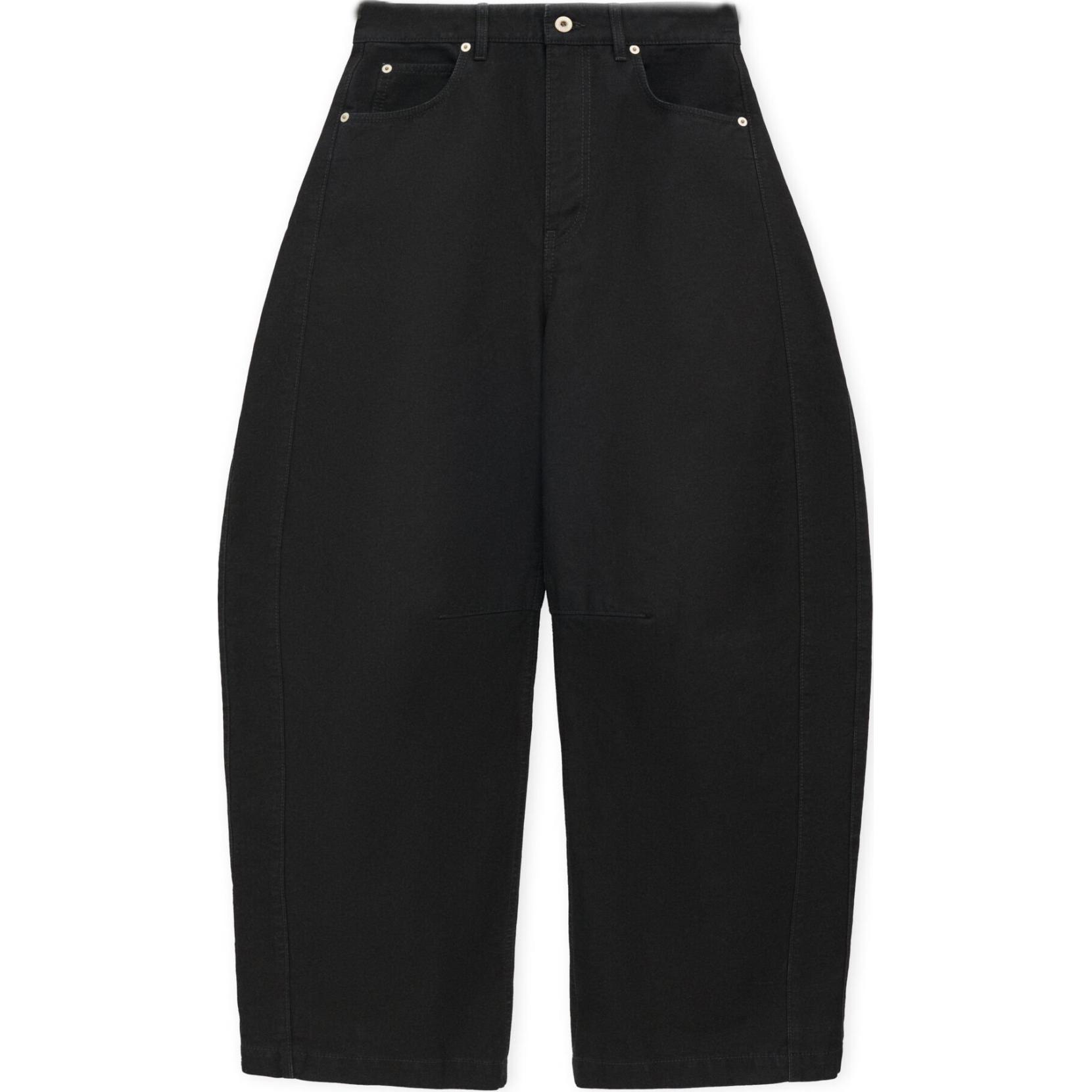LOEWE Loewe SS25 Women's Pre-Selection Series Solid Color Hidden Zipper Opening Bucket Casual Pants Women's Black
