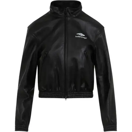 Balenciaga Logo Printed Zip-Up Jacket