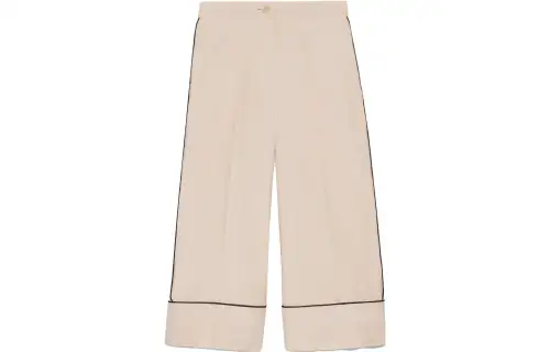 GUCCI Casual Pants Women's Ivory White Moderate Straight Fit Pants
