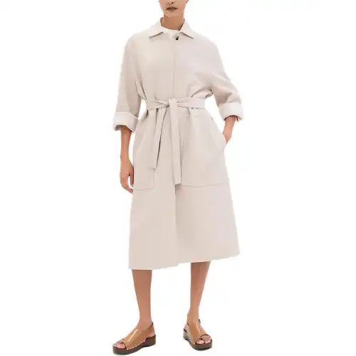 HERMES Coat Women's White Mink Fur
