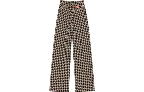 KENZO Casual Pants Women's Brown Moderate Straight Fit Pants