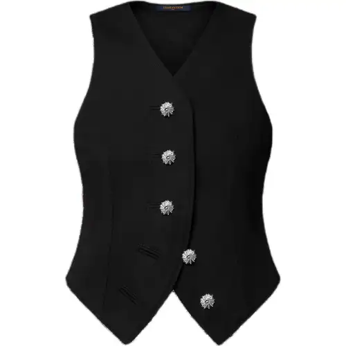 Lv Jewel Button Denim Waistcoat
